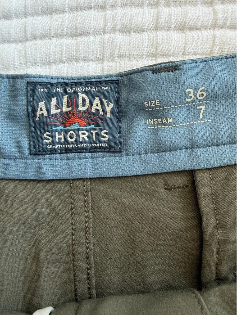 Faherty All Day Shorts Trail Olive Green Men’s Size 36 7